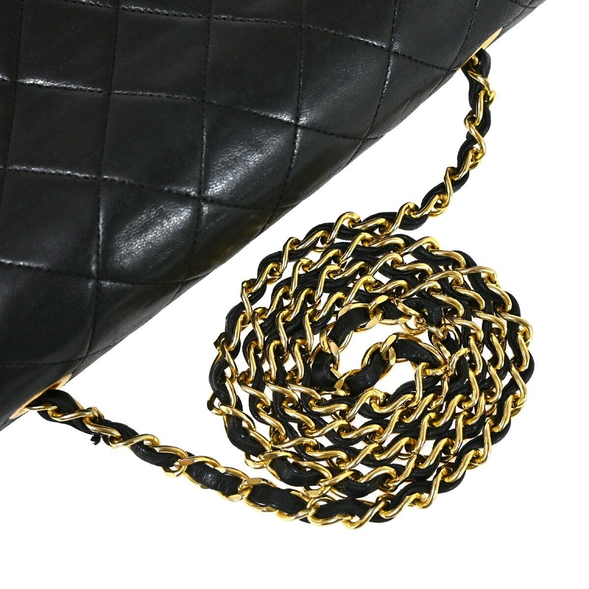 CHANEL CC Full Flap Matelasse 23 Chain Shoulder Bag Leather Black GHW 861RJ067