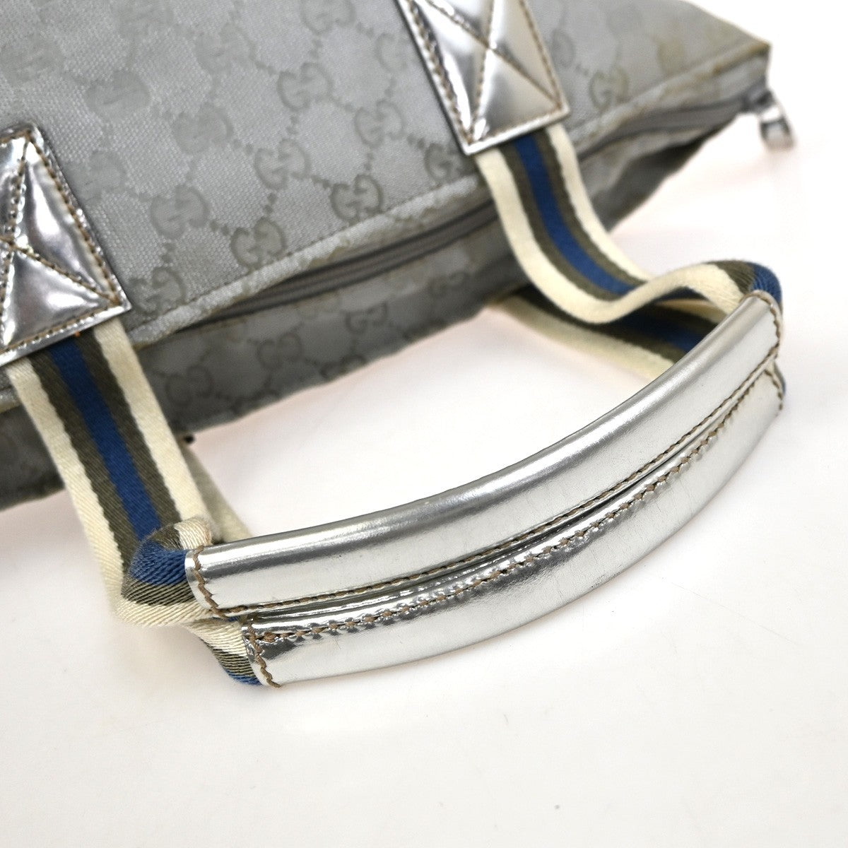 GUCCI Sherry GG Pattern Shoulder Hand Bag Canvas Patent Leather SR SHW 38YH961