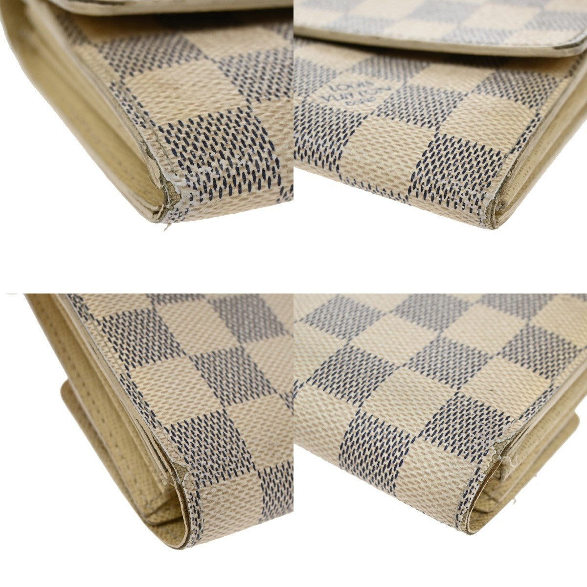 LOUIS VUITTON Portefeuille Sarah Long Wallet Damier Azur White N61735 05KB398
