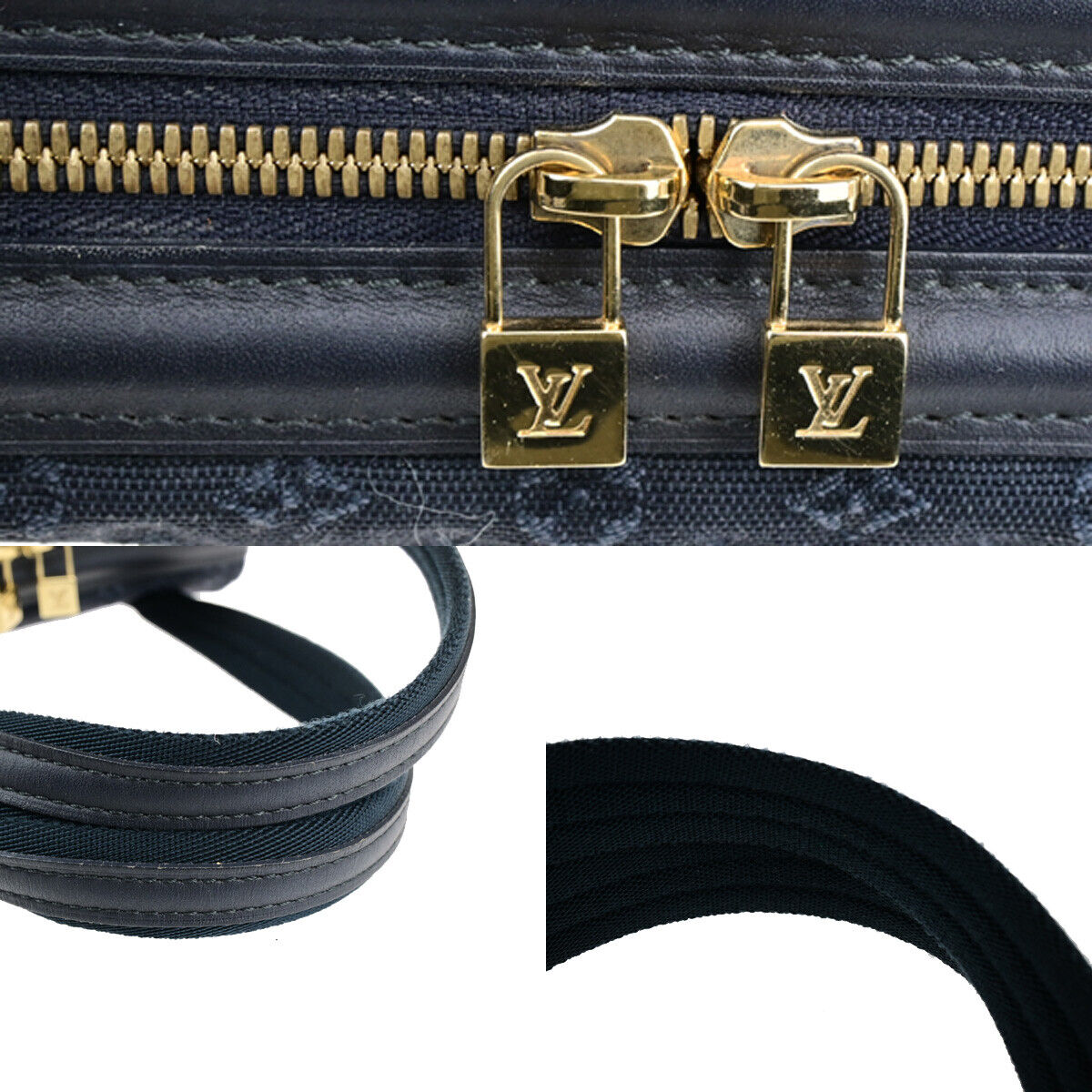 LOUIS VUITTON Josephine PM Hand Bag Monogram Mini Canvas Blue M92414 77YG589