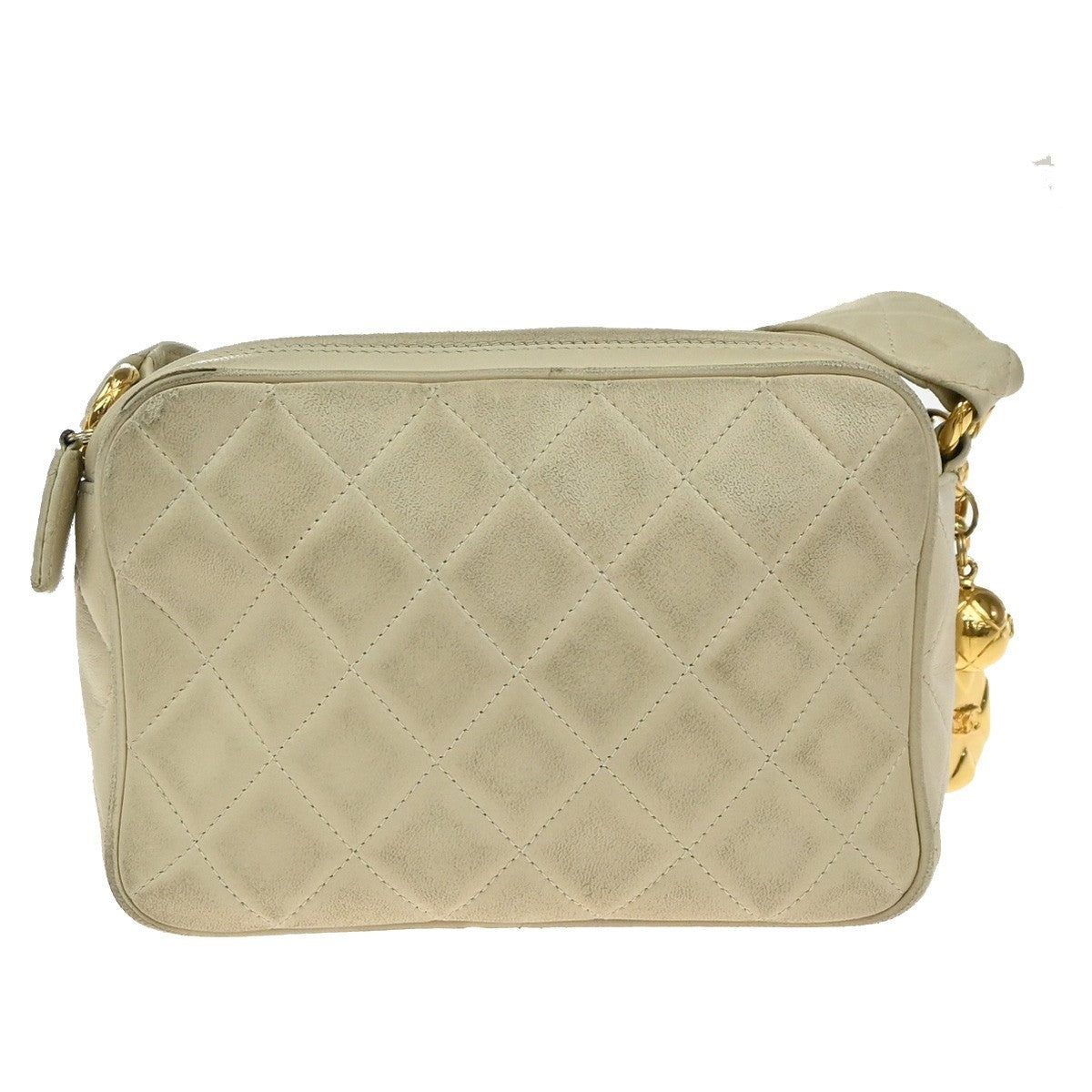 CHANEL CC Matelasse Chain Mini Shoulder Bag Leather White GHW Vintage 59RP109