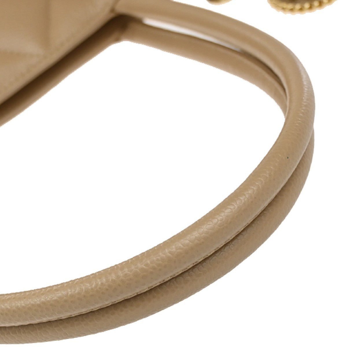 CHANEL Medallion Matelasse Shoulder Bag Grained Calfskin Leather Beige 648RF884