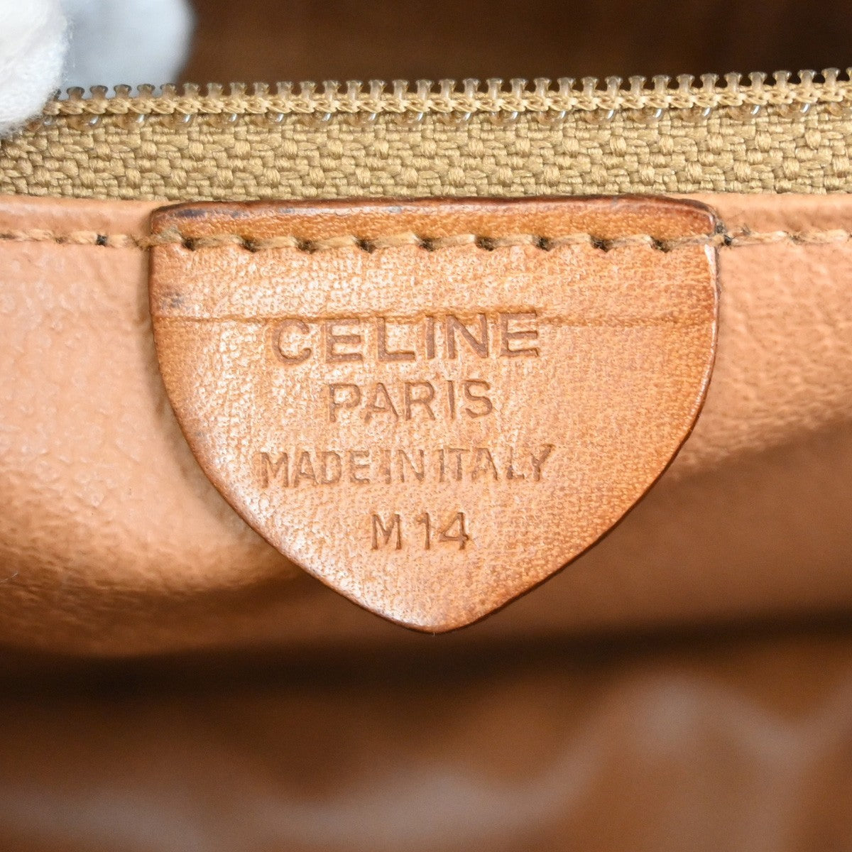 CELINE Logo Macadam Pattern Shoulder Bag PVC Leather Brown GHW Italy 63KB610