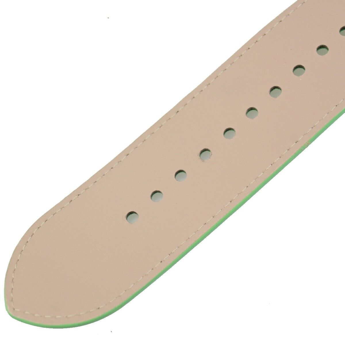 BALENCIAGA Logo Wide Bracelet Bangle Leather Light Green SHW 09KA497