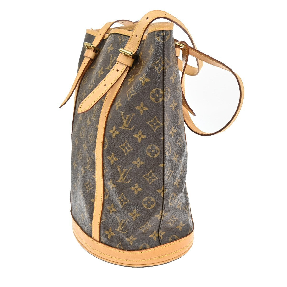 LOUIS VUITTON BUCKET GM Shoulder Tote Bag Monogram Leather Brown M42236 33EF194