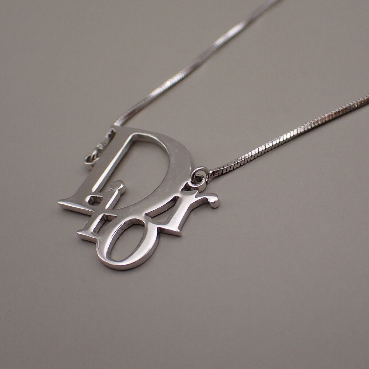 CHRISTIAN DIOR CD Logo Bracelet Bangle Silver Accessory 05YG843