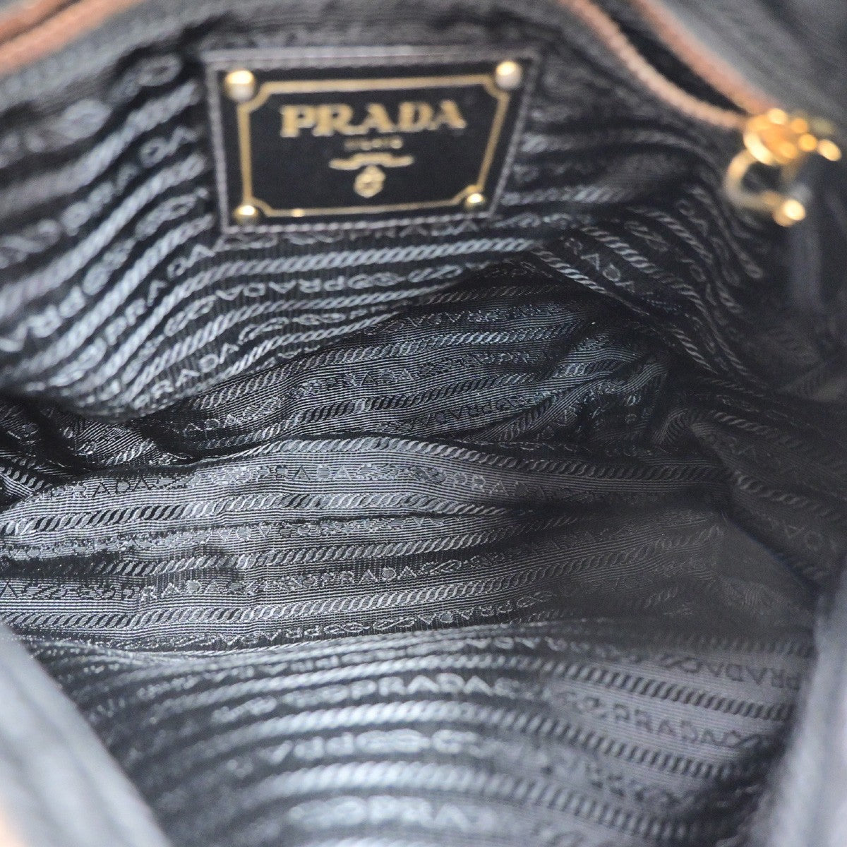 PRADA Logo Tessuto Crossbody Shoulder Bag Nylon Leather Black GHW Italy 76MA710