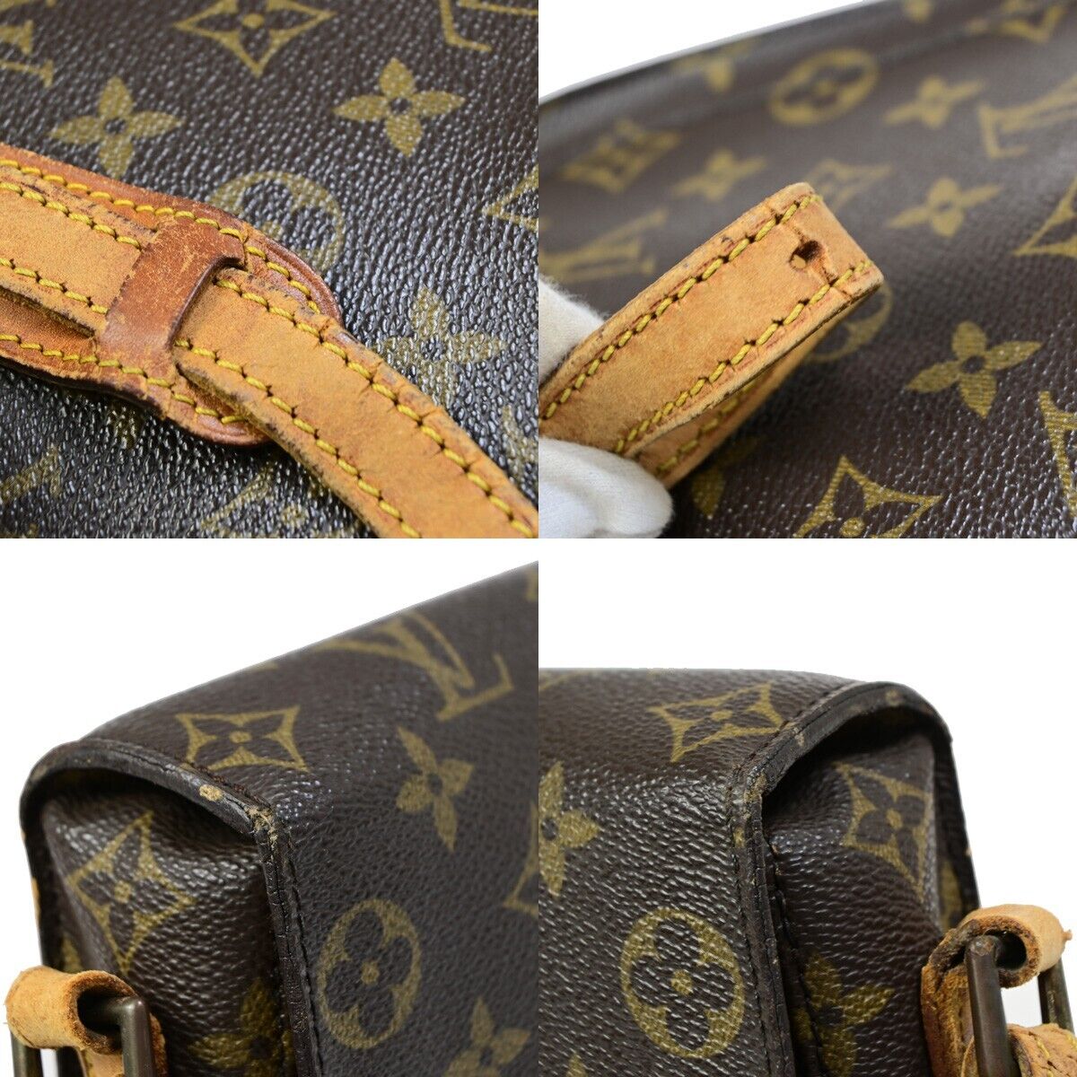 LOUIS VUITTON Saint Cloud MM Shoulder Bag Monogram Leather Brown M51243 68EB653