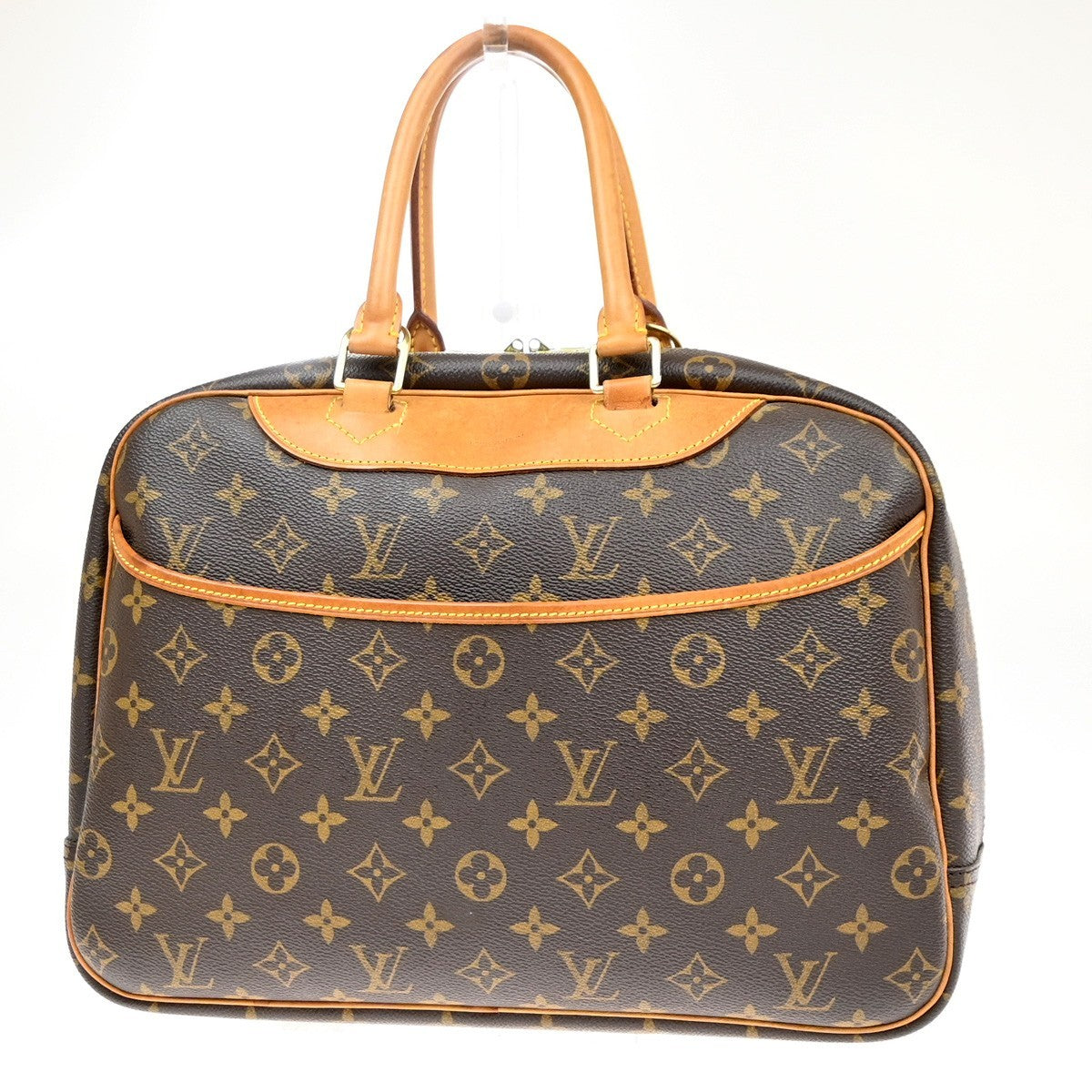 LOUIS VUITTON LV Logo Deauville Hand Bag Monogram Leather Brown M47270 72MA541