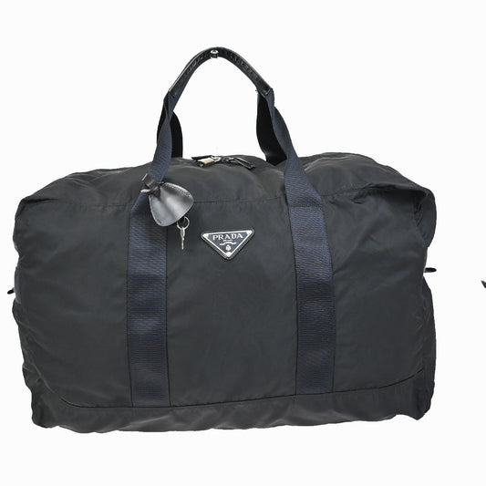 PRADA Logo Tessuto Travel Shoulder Hand Bag Nylon Leather Black 87FC089