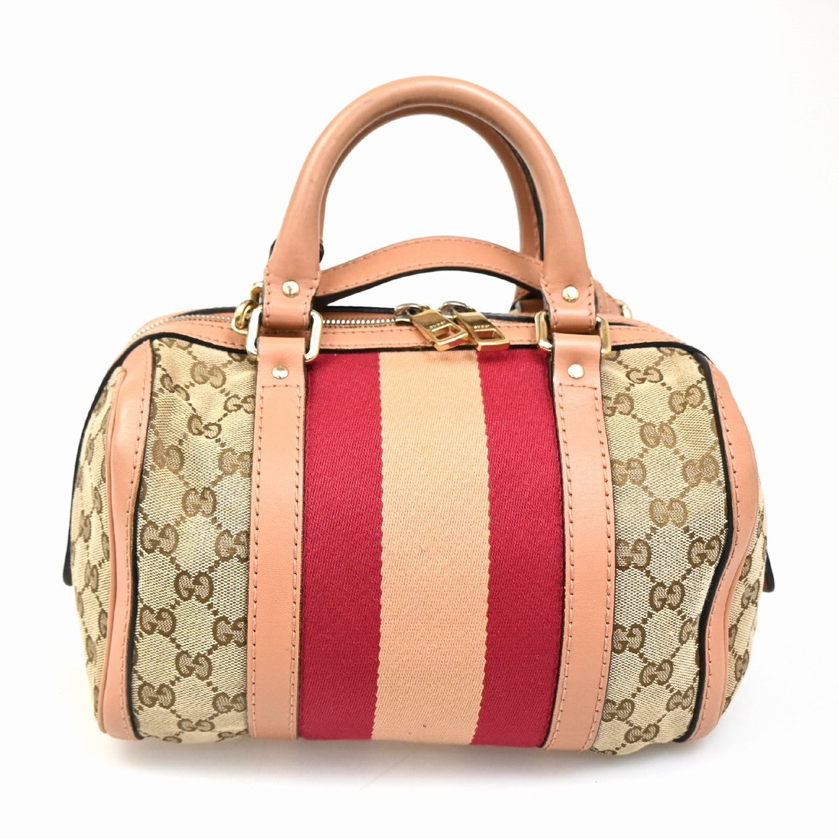 GUCCI GG Sherry 2Way Tote Shoulder Hand Bag Canvas Leather Brown Italy 72ZA104