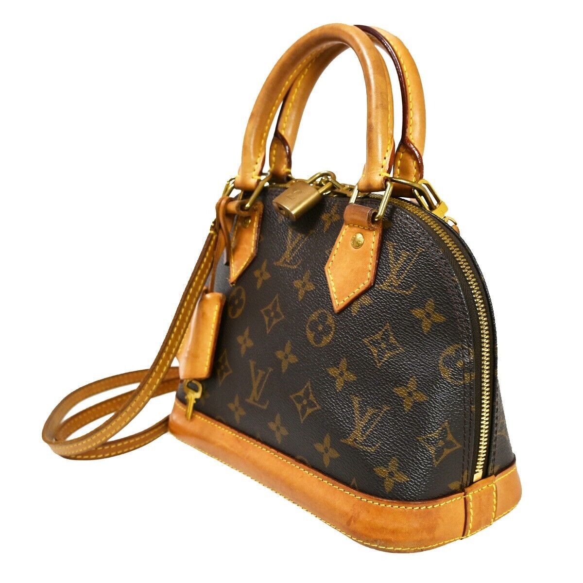 LOUIS VUITTON LV Logo Alma BB Hand Shoulder Bag Monogram Leather M53152 55SH172