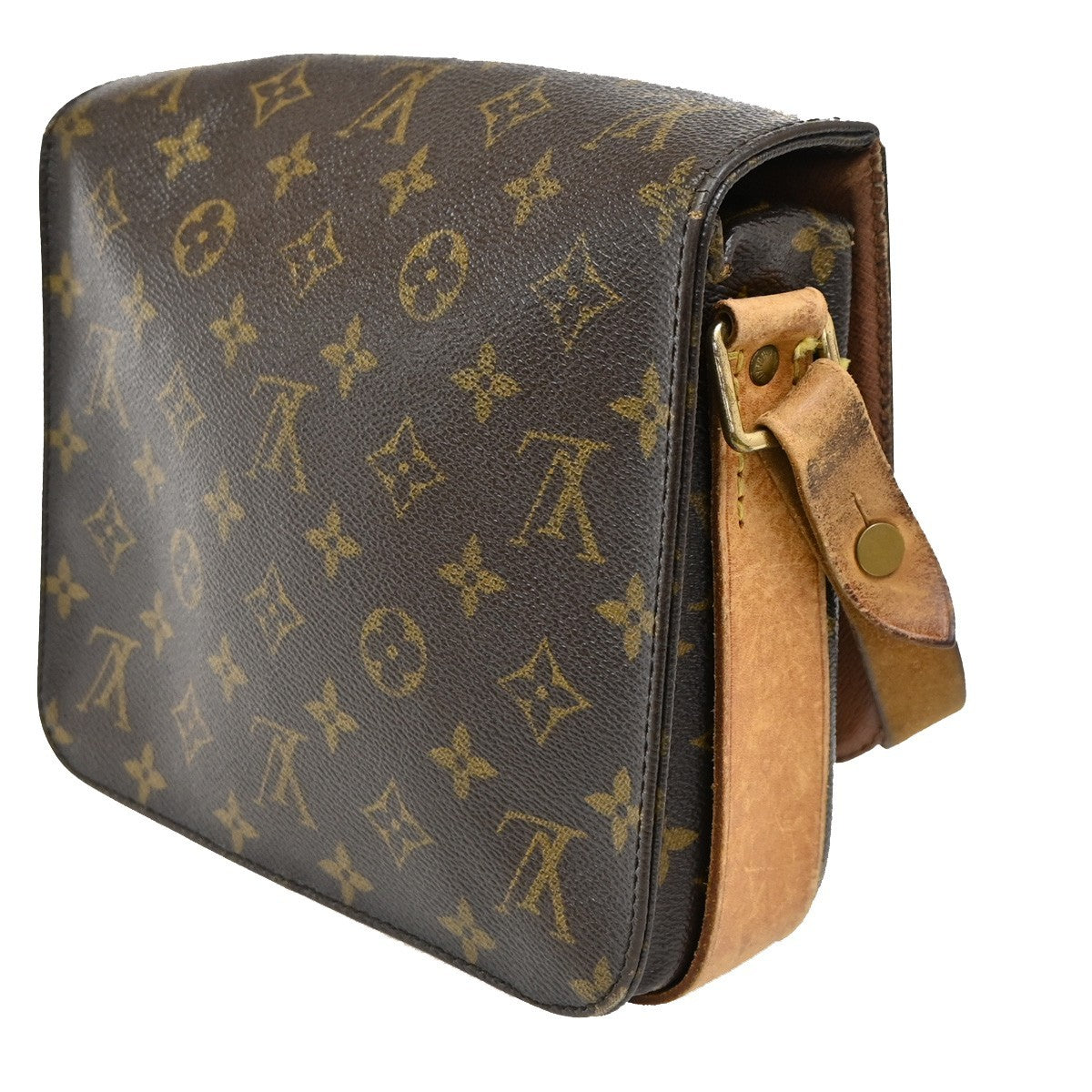 LOUIS VUITTON Cartouchiere MM Shoulder Bag Monogram Leather Brown M51253 69KB815