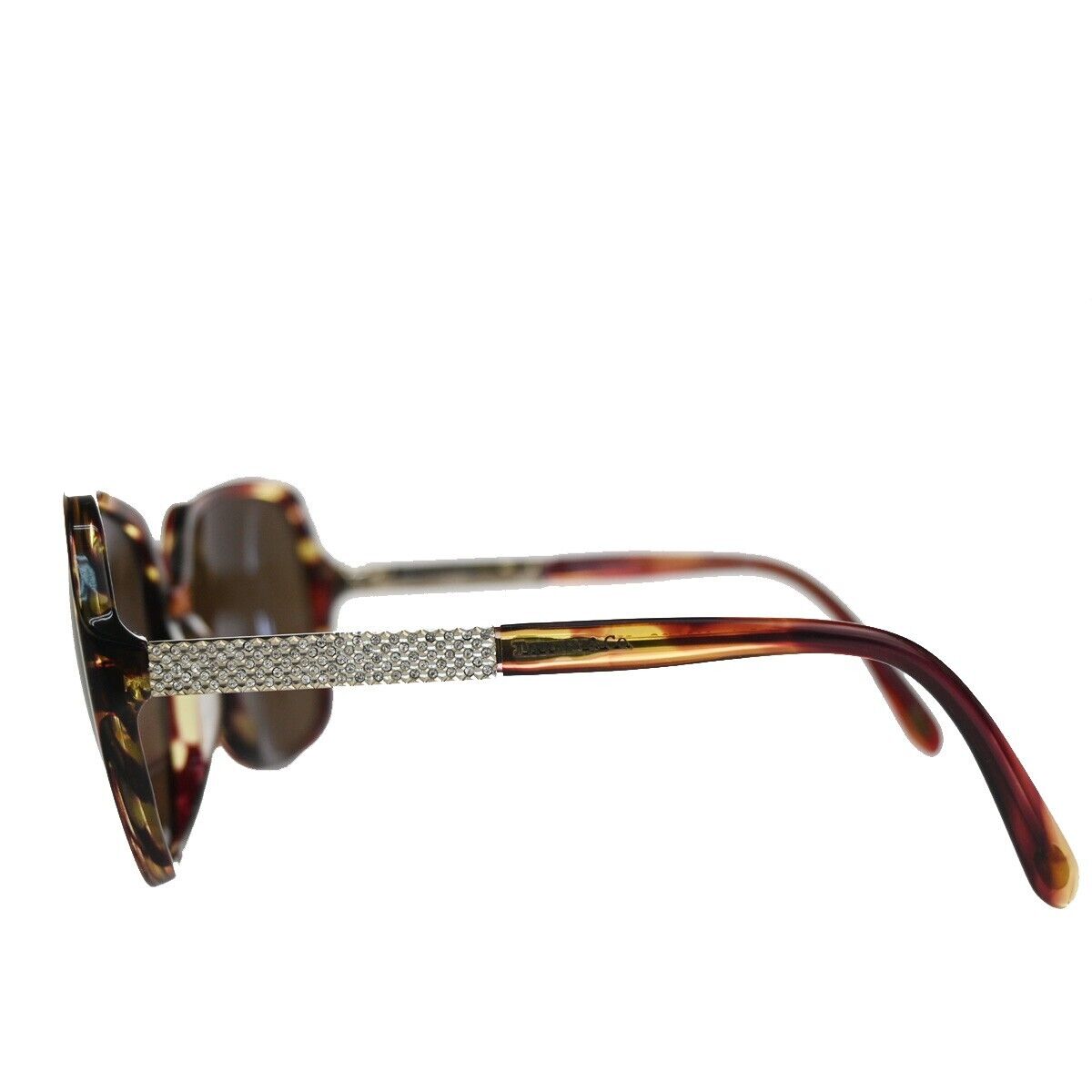 TIFFANY & CO. Logos Sunglasses Eye Were Plastic Brown TF4072-B-A Italy 60RC863