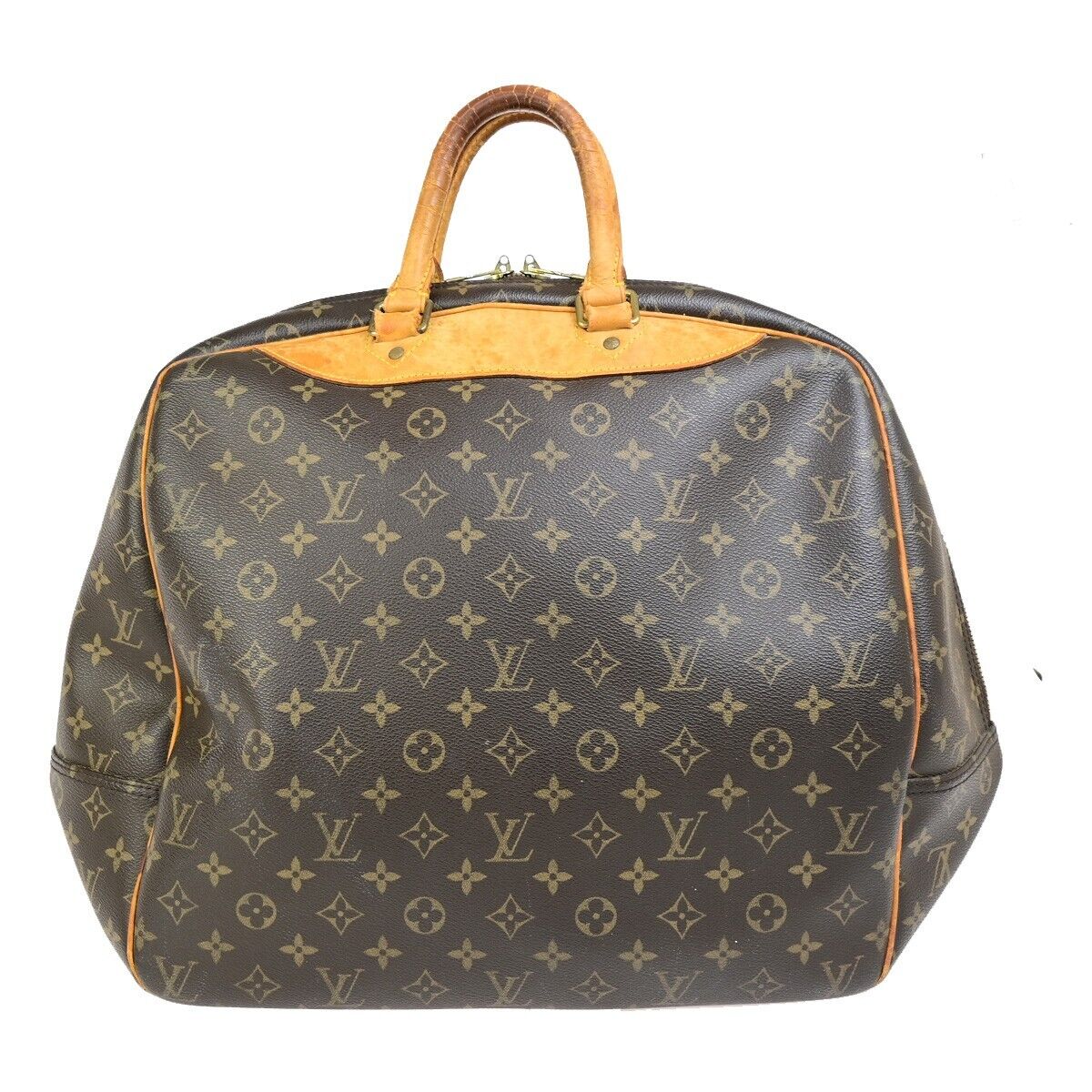 LOUIS VUITTON LV Logo Evasion Hand Bag Monogram Leather Brown M41443 67FB309