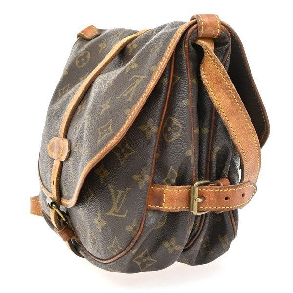 LOUIS VUITTON Logo Saumur 30 Shoulder Bag Monogram Leather Brown M42256 39PA062