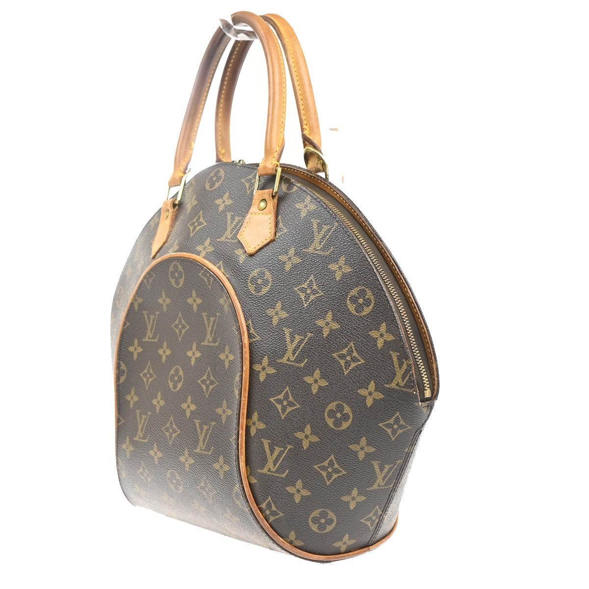 LOUIS VUITTON LV Logo Ellipse MM Hand Bag Monogram Leather Brown M51126 88MA480
