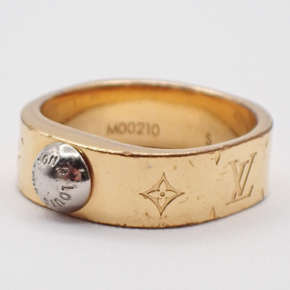 LOUIS VUITTON Nanogram Ring Size S Gold Silver M00210 Italy Accessory 04KP060