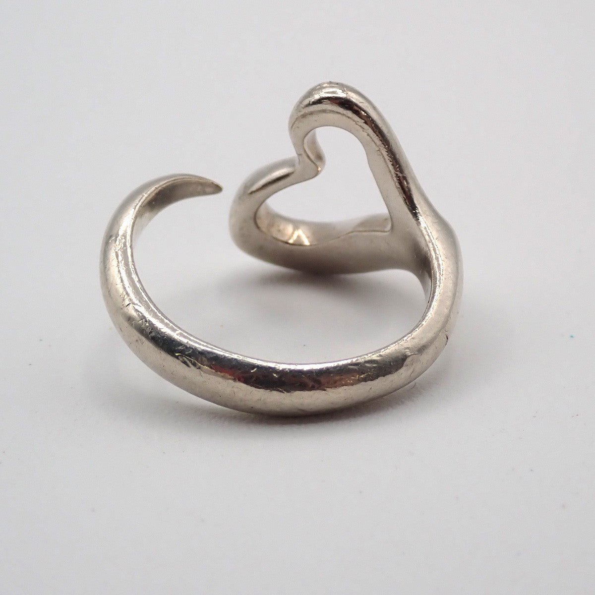 TIFFANY & CO. Elsa Peretti Open Heart Ring JP 9 US 5 Sterling Silver 925 05ZA319