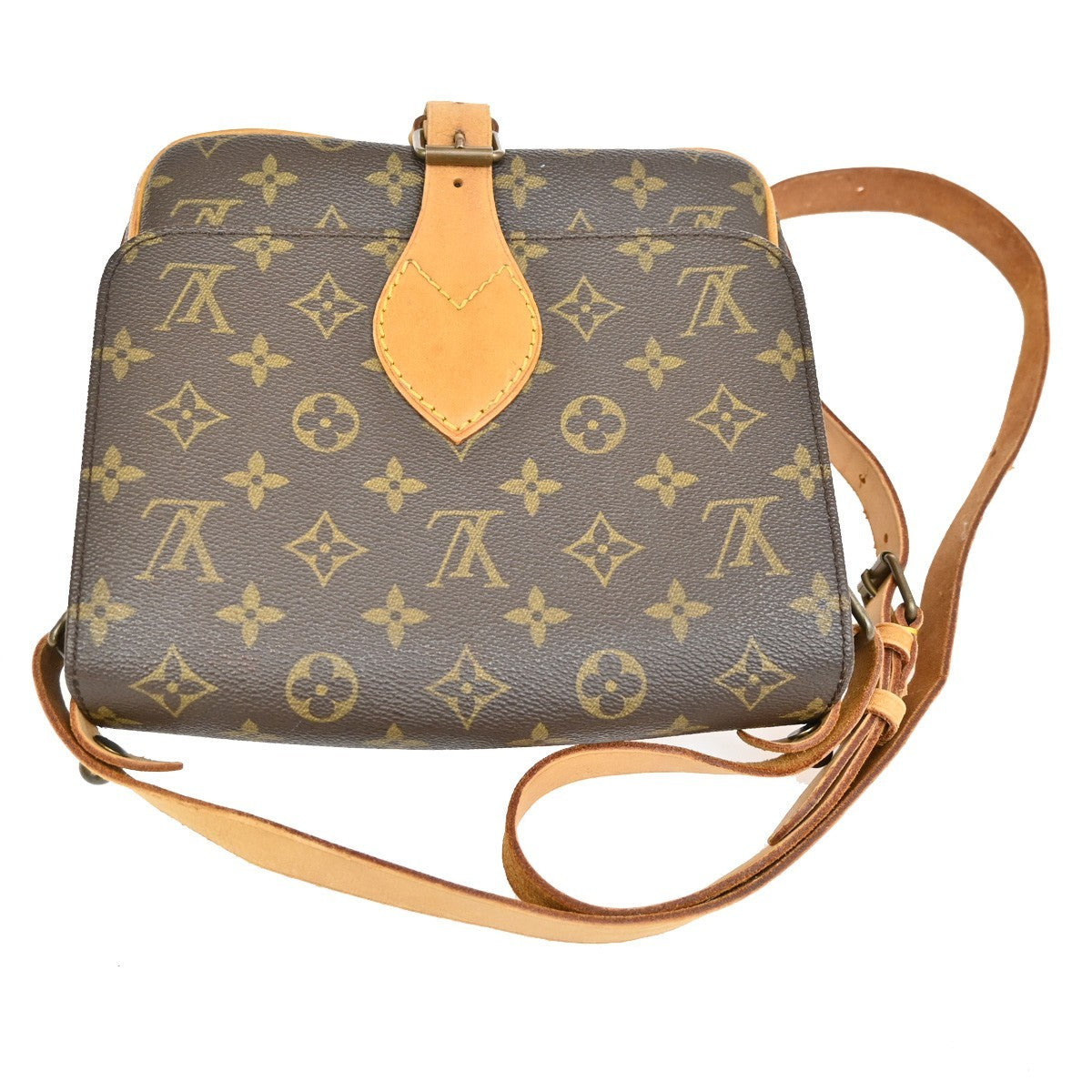 LOUIS VUITTON Cartouchiere MM Shoulder Bag Monogram Leather Brown M51253 83TA119