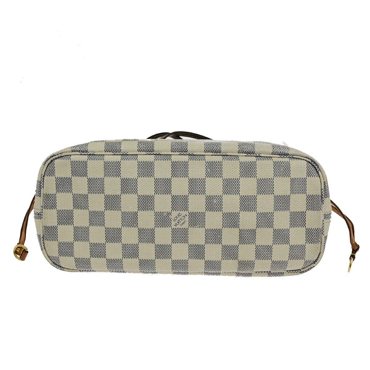 LOUIS VUITTON Neverfull PM Shoulder Tote Bag Damier Azur Leather N51110 87ED422