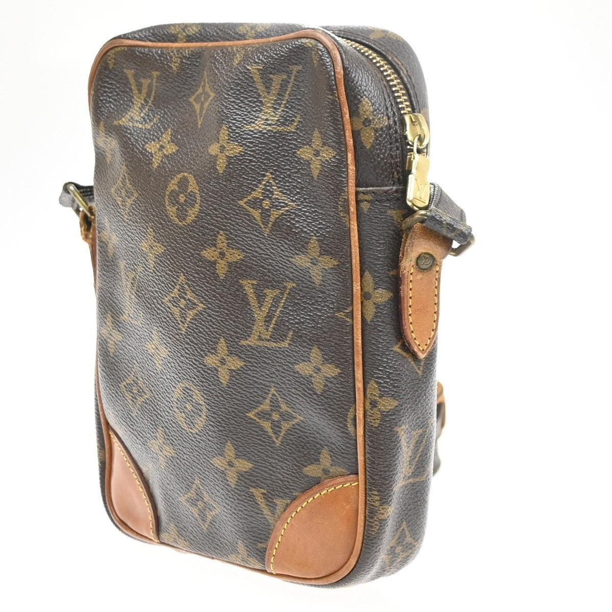 LOUIS VUITTON Danube Shoulder Bag Monogram Leather Brown France M45266 66MA536