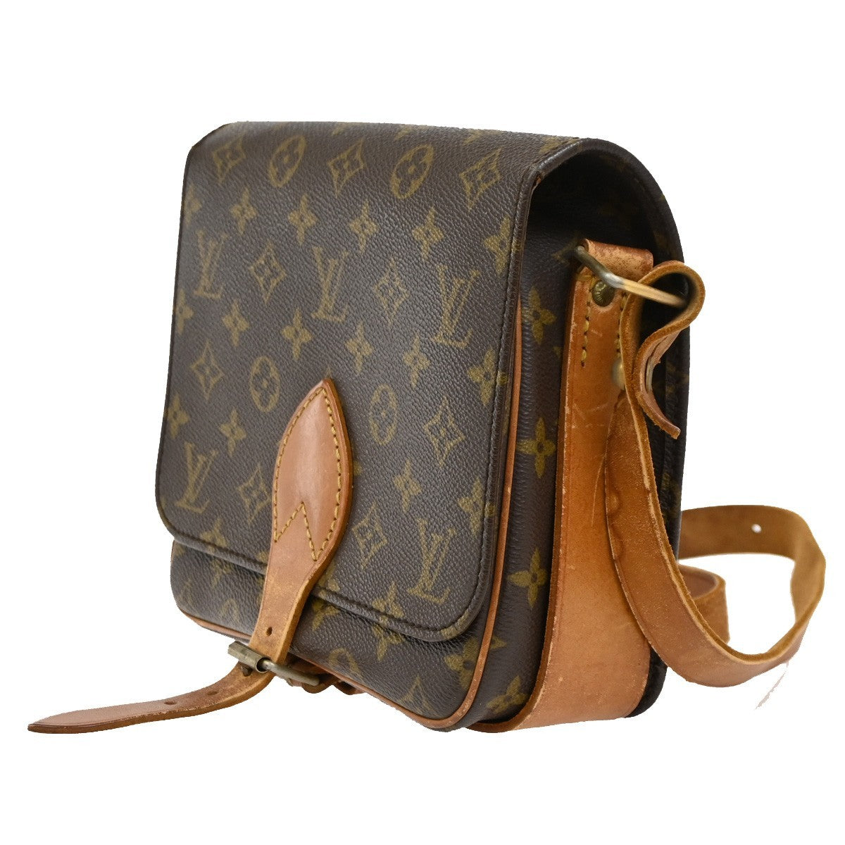 LOUIS VUITTON Cartouchiere MM Shoulder Bag Monogram Leather Brown M51253 33DA235