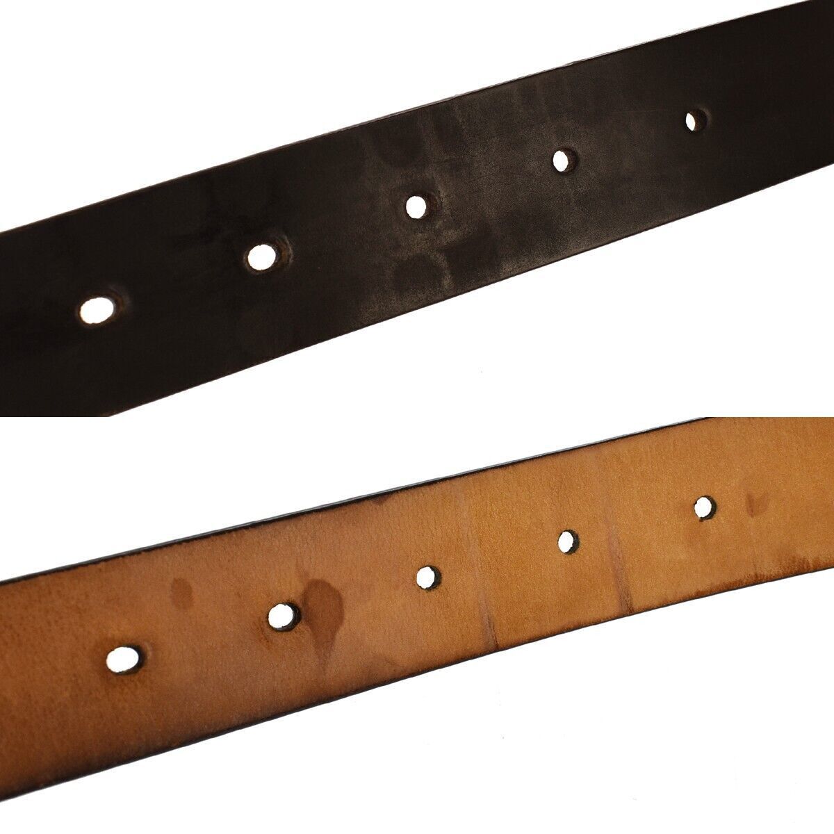 LOUIS VUITTON Ceinture LST Belt Leather Brown Silver M6809 Spain 60GA235