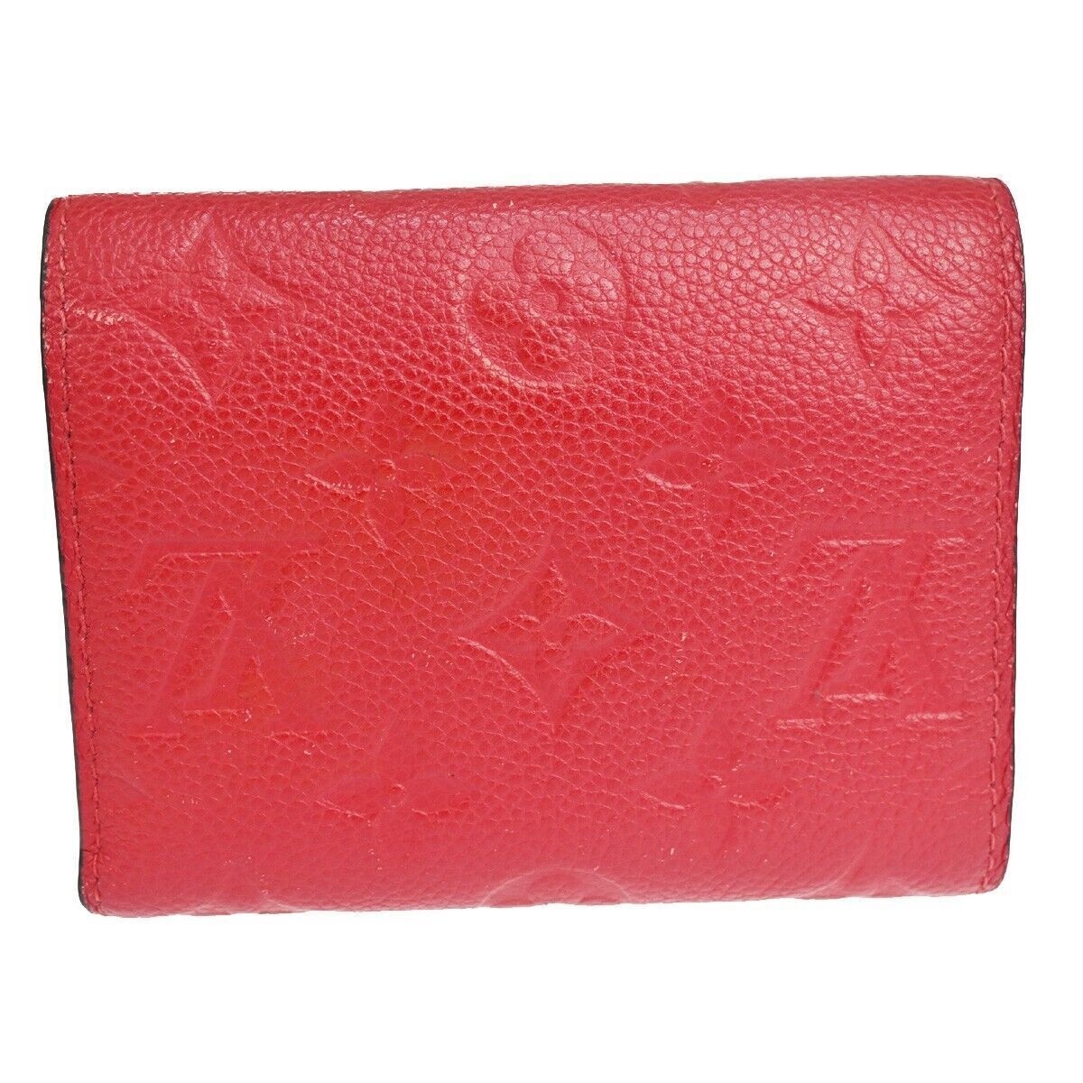 LOUIS VUITTON Victorine Trifold Wallet Monogram Empreinte Red M63701 31YC416