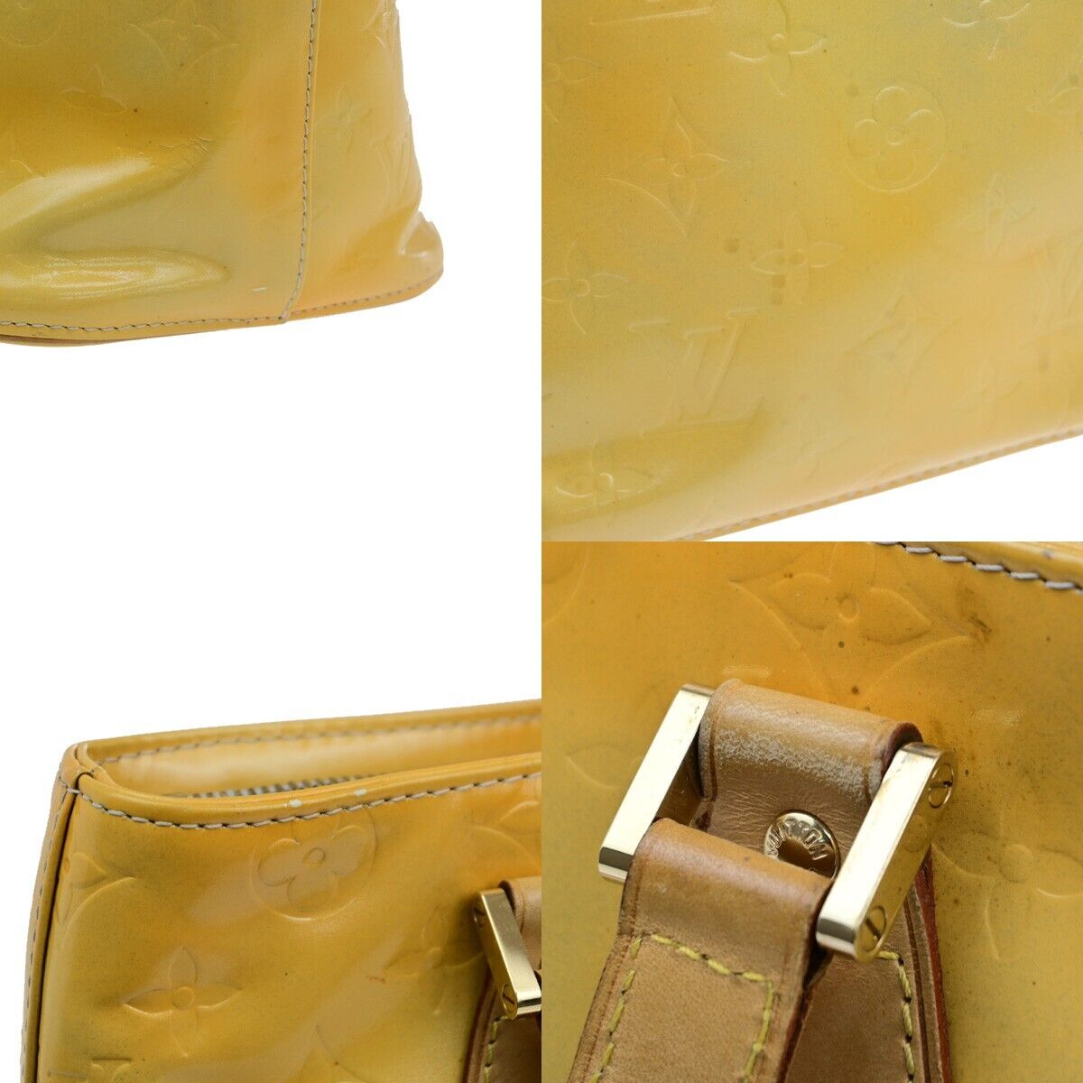 LOUIS VUITTON Houston Shoulder Bag Monogram Vernis Leather Yellow M91055 05FB524