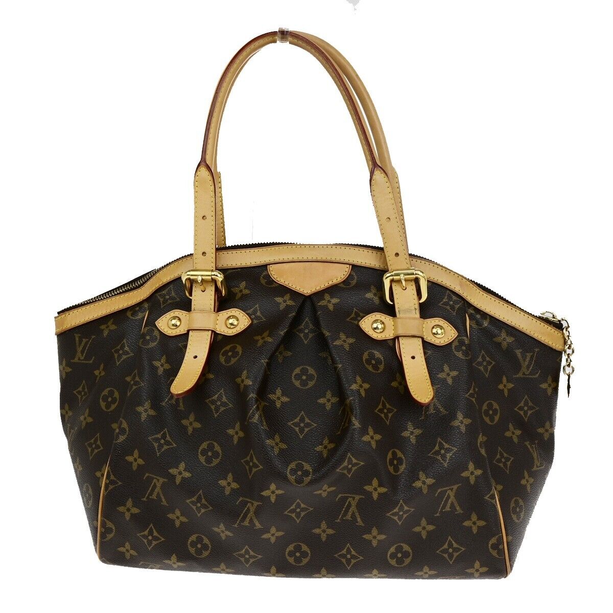 LOUIS VUITTON LV Tivoli GM Shoulder Bag Monogram Leather Brown M40144 52ED109