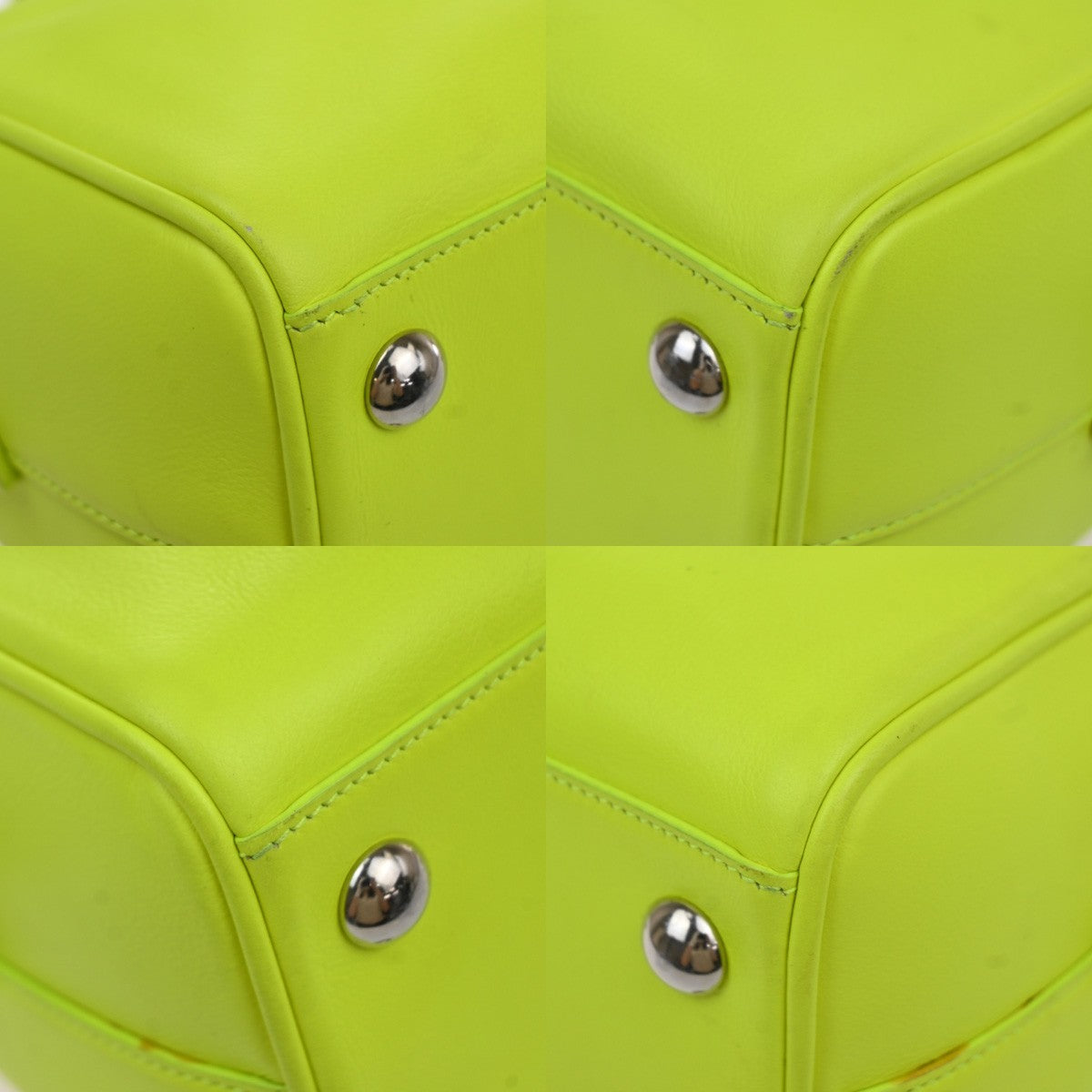 SAINT LAURENT Baby Duffle 2Way Shoulder Hand Bag Leather Neon Yellow 16YJ121