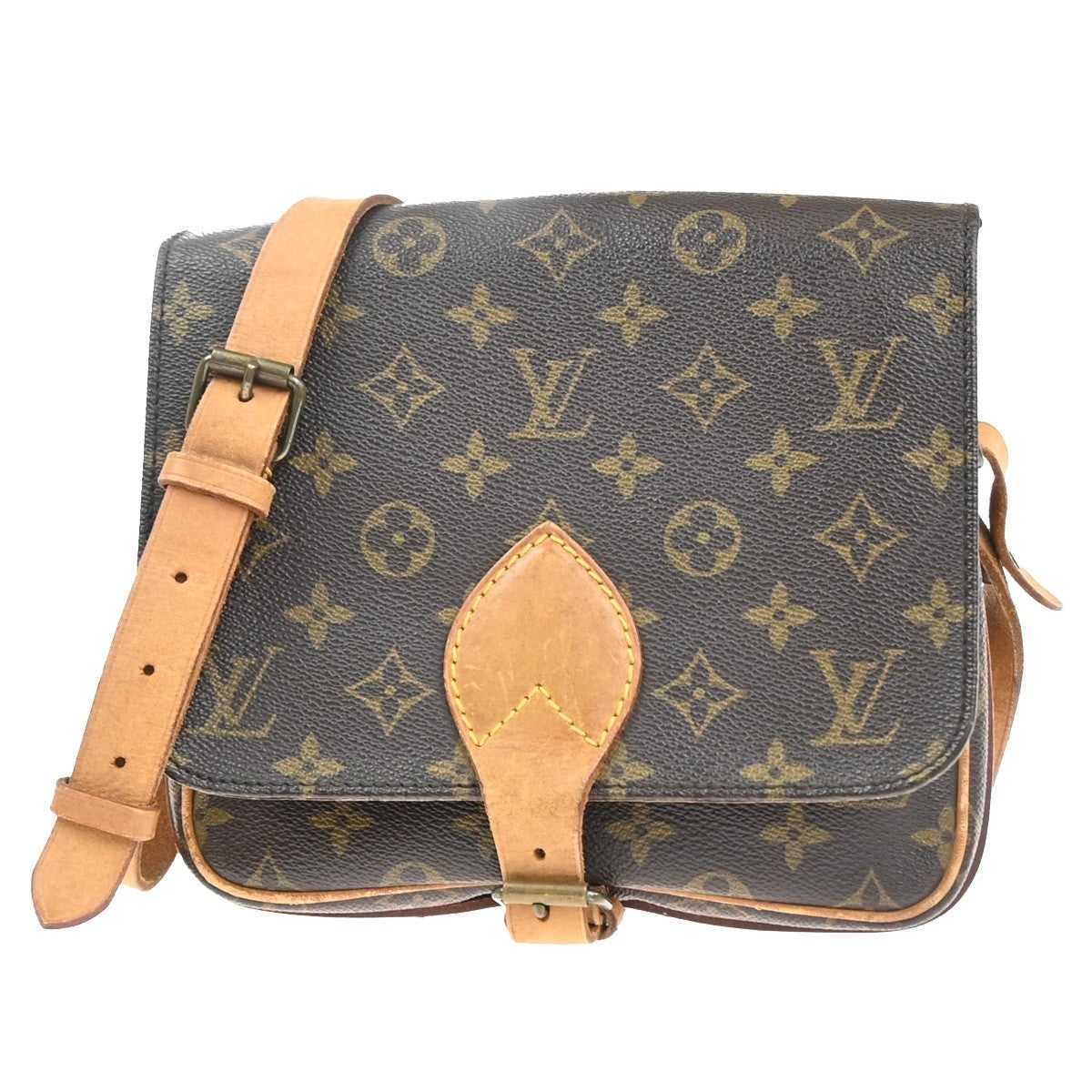 LOUIS VUITTON Cartouchiere MM Shoulder Bag Monogram Leather Brown M51253 70MA497