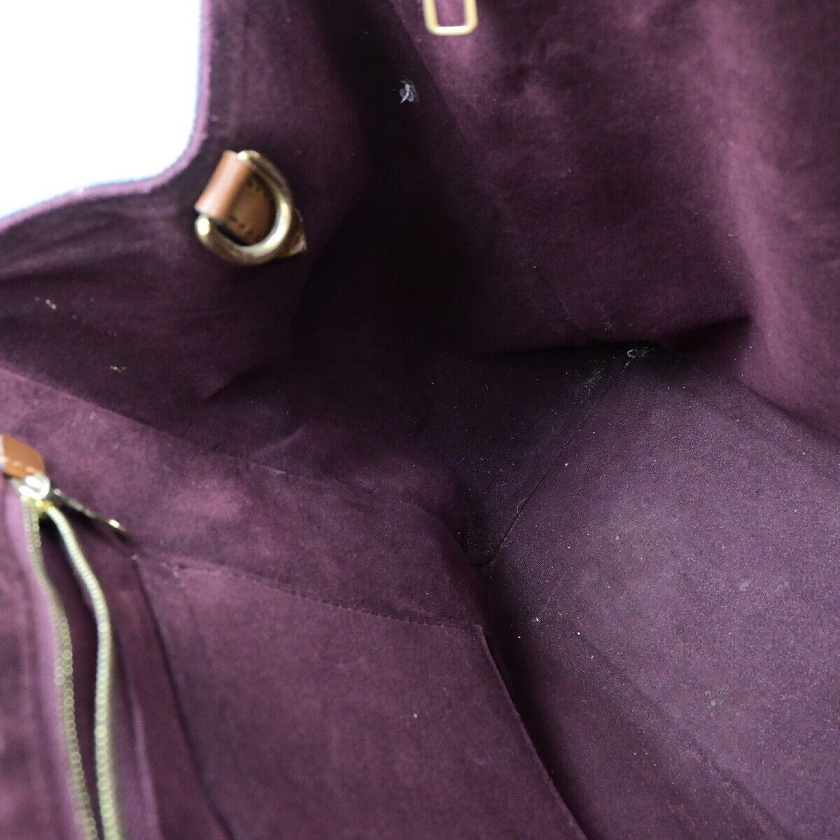 LOUIS VUITLOUIS LV Logo Greenwich Hand Bag Damier Leather Brown N41337 79ED031