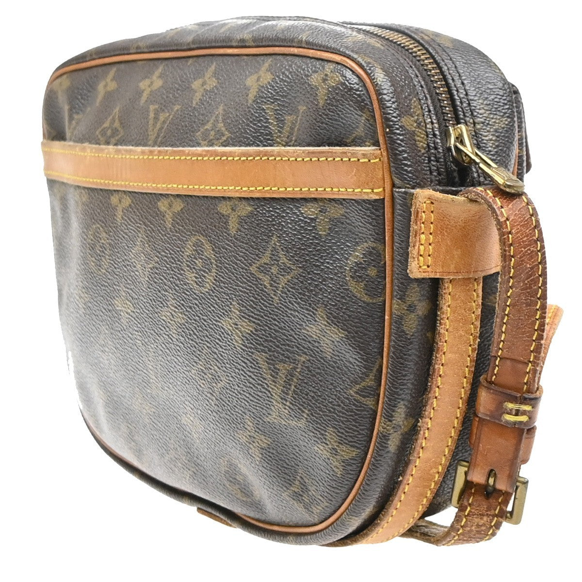 LOUIS VUITTON Jeune Fille MM Shoulder Bag Monogram Leather Brown M51226 67MA539