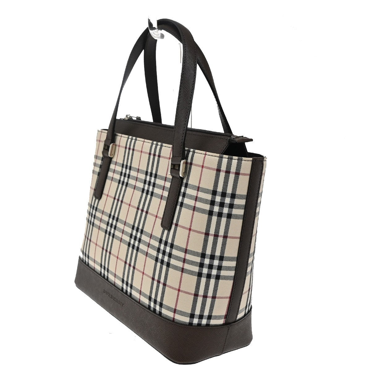BURBERRY Logo Nova Check Shoulder Tote Bag Canvas Leather Beige Brown 32RL617