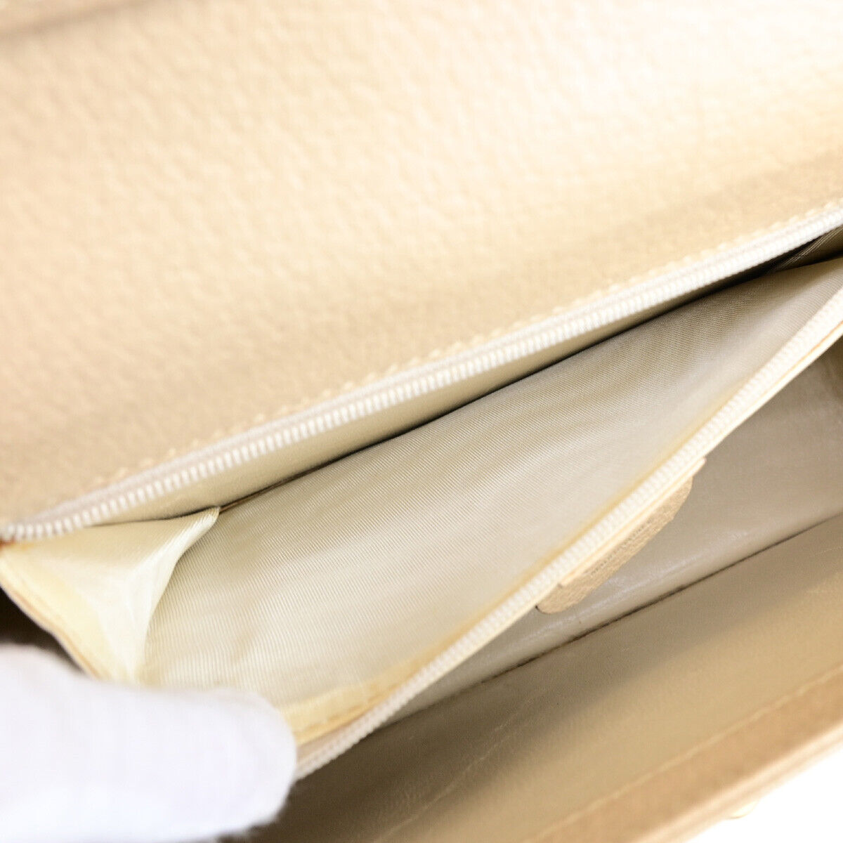 GUCCI Logo Bamboo 2Way Shoulder Hand Bag Leather Beige GHW Italy 95YG616