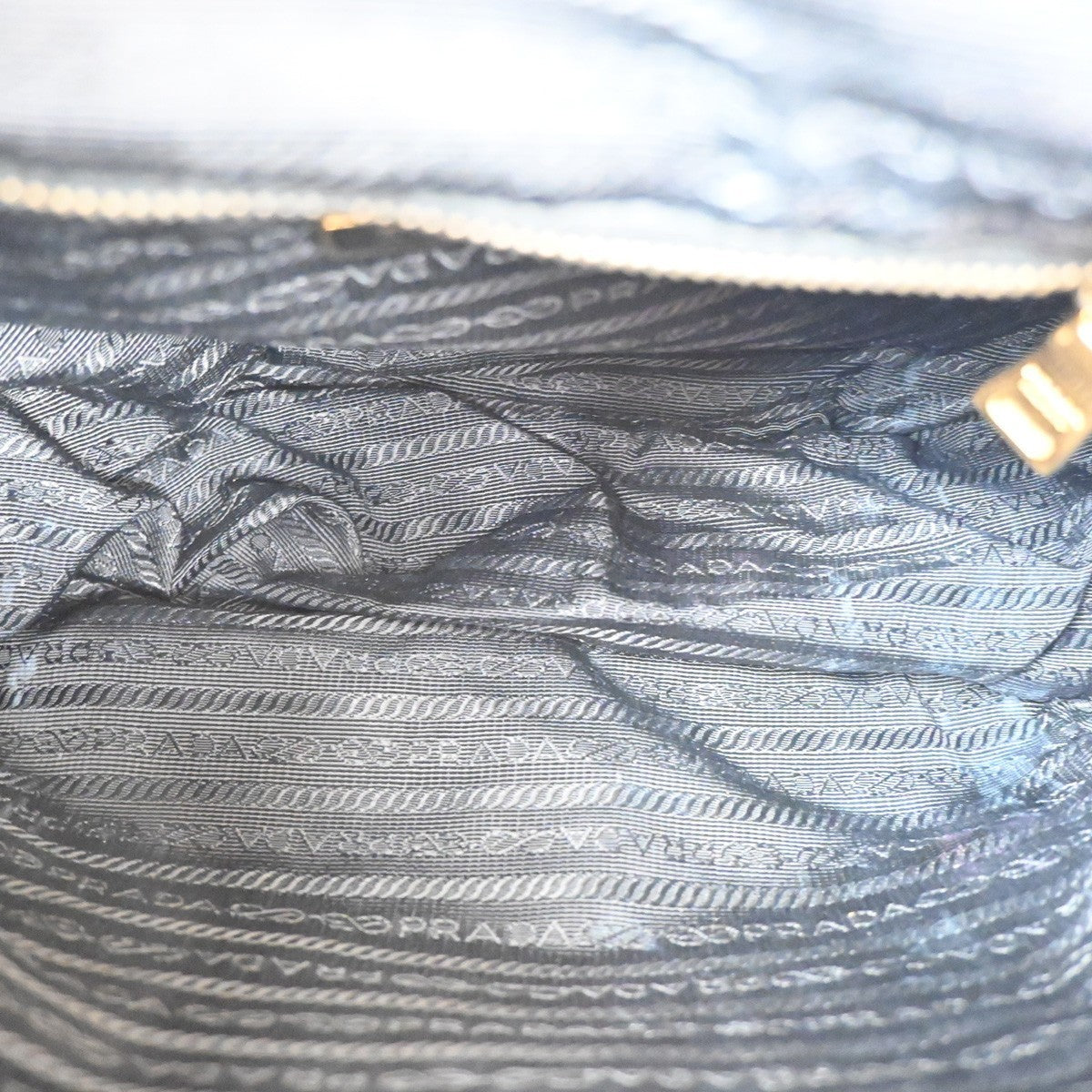 PRADA Plate Logo Tessuto Shoulder Bag Nylon Leather Black GHW Italy 33TA379