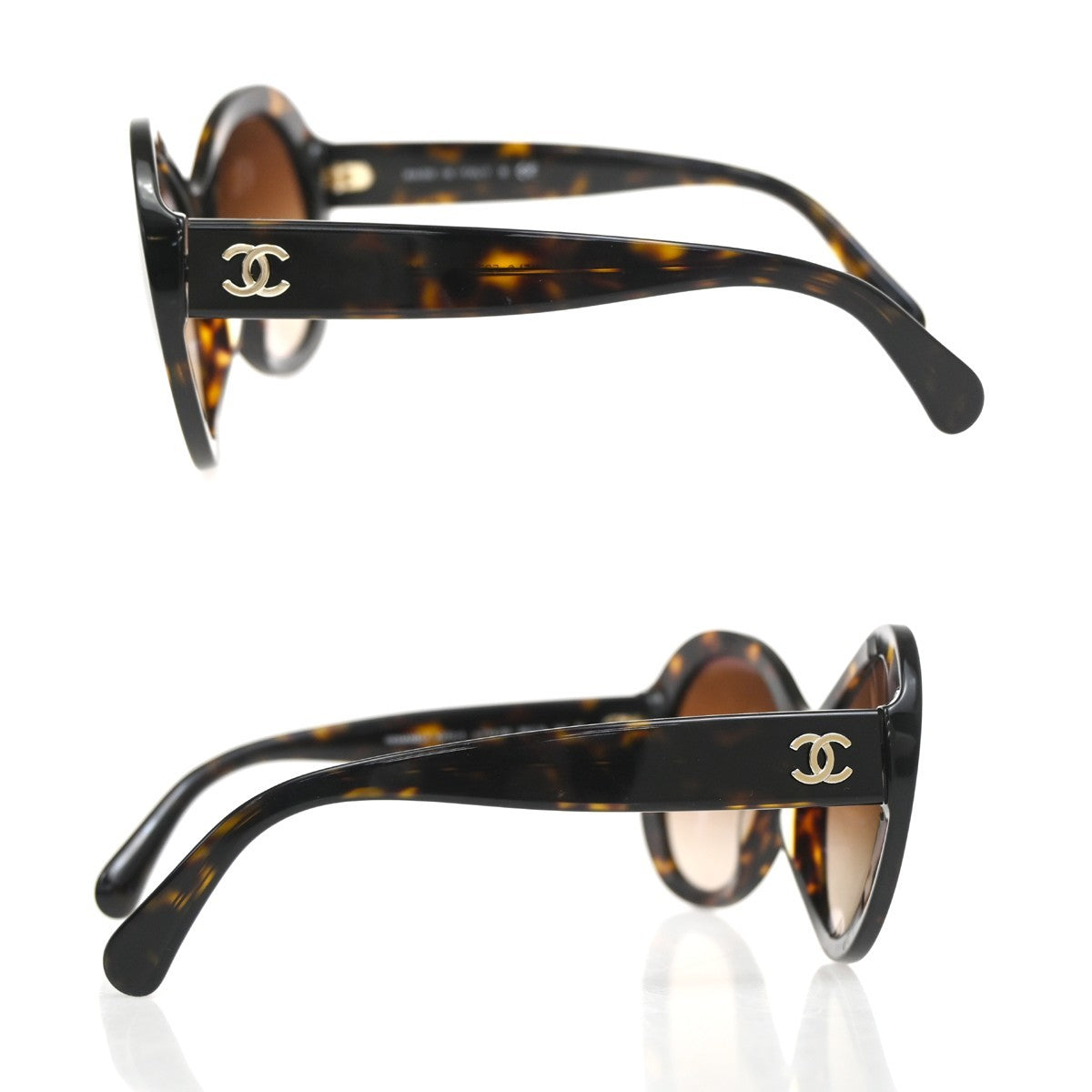 CHANEL CC Logo Sunglass Eye Wear Plastic Brown GHW 5372-A Italy 63ZA113
