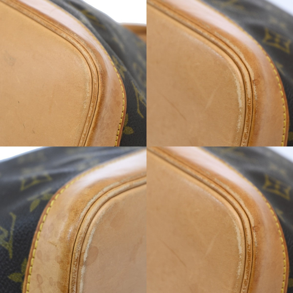LOUIS VUITTON LV Logo Alma Hand Bag Monogram Leather Brown France M51130 84CA469