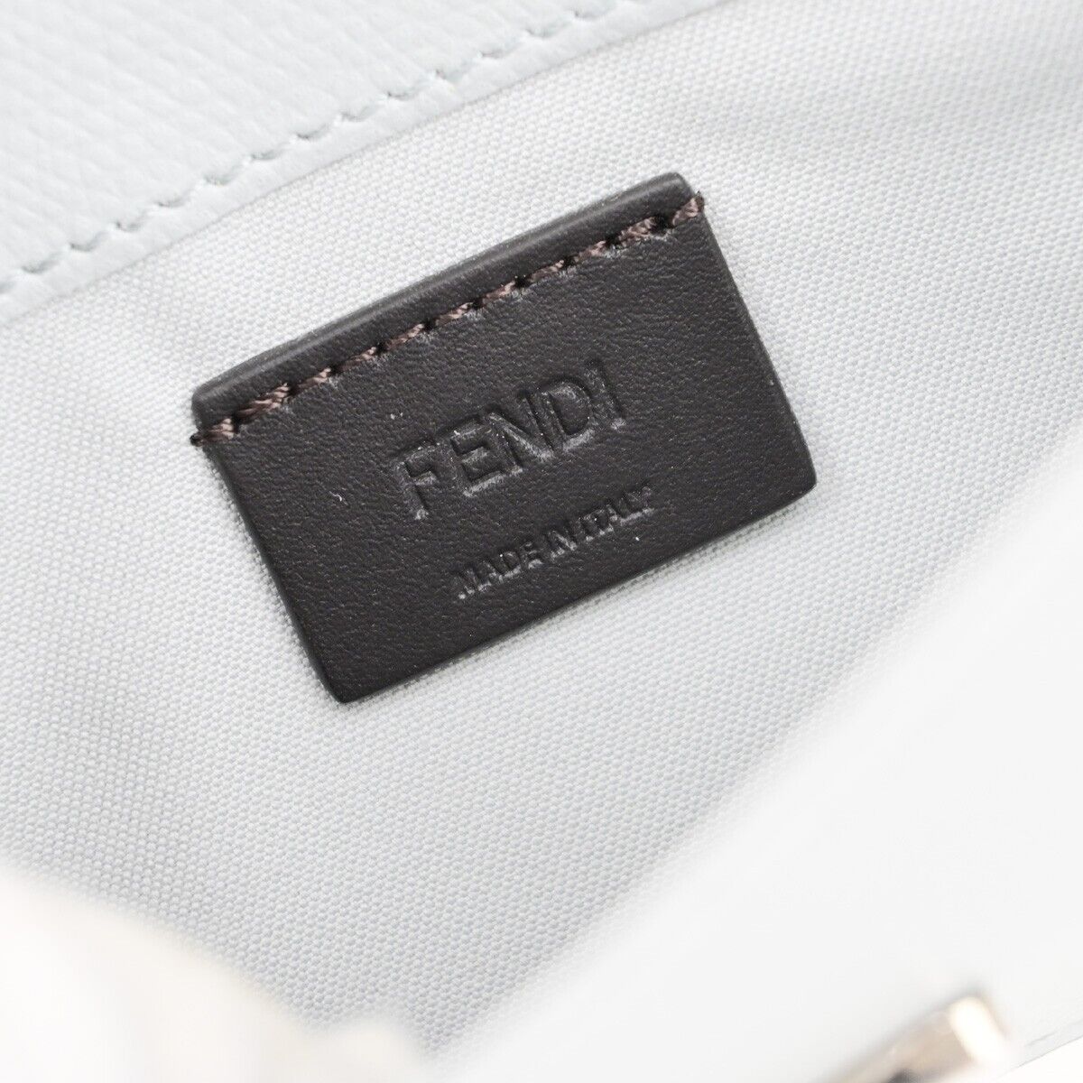 FENDI Logo Monster BAG BUGS Mini Shoulder Bag Wallet Leather Gray Pink 85EB625
