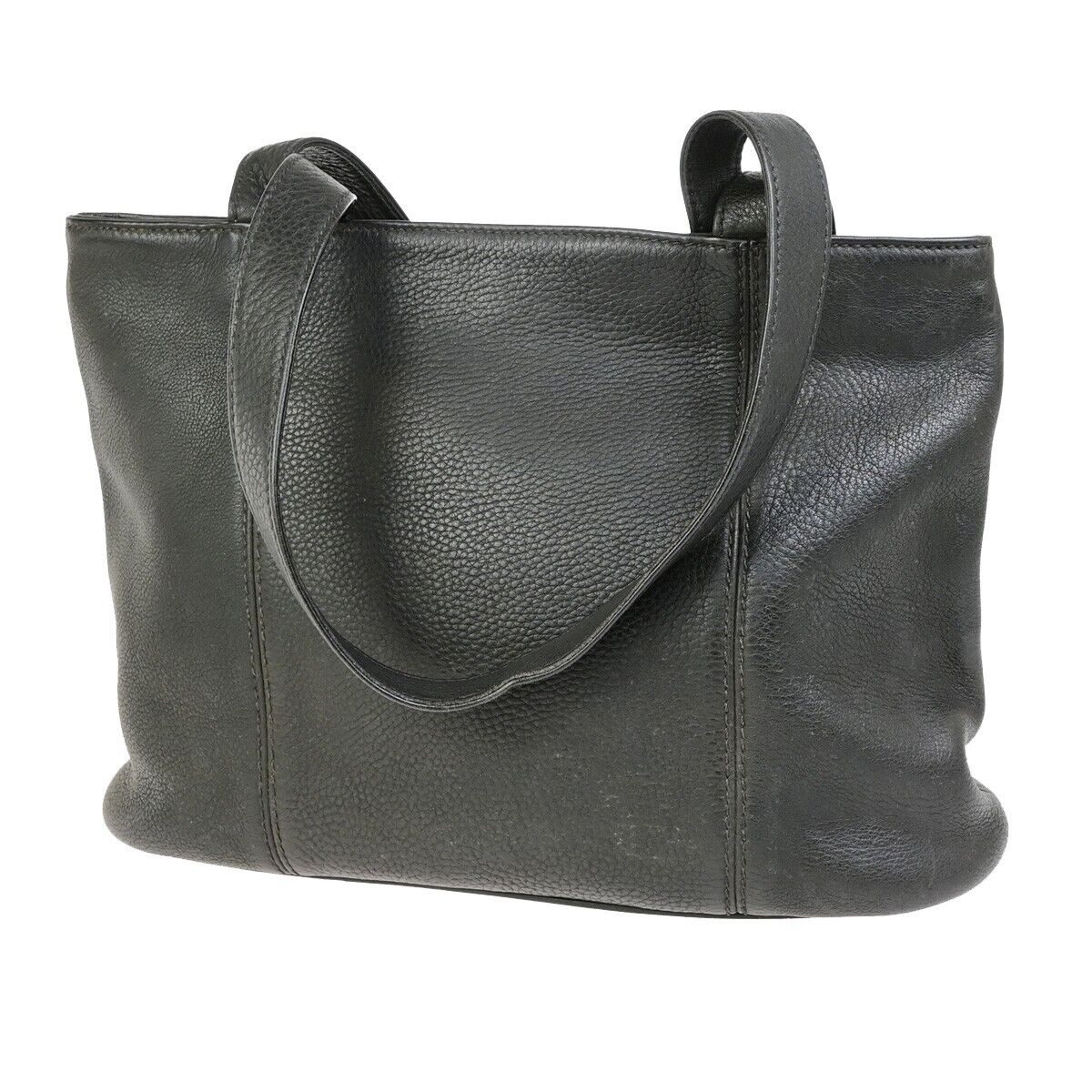 COACH Logo Shoulder Tote Bag Vintage Leather Brown GHW 03FB340