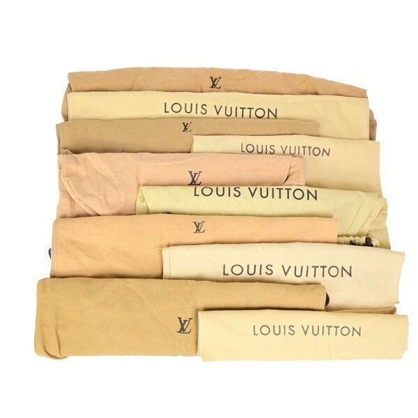 LOUIS VUITTON Logo 10 Set Dust Bag Drawstring Canvas Cotton Beige Brown 09KP115