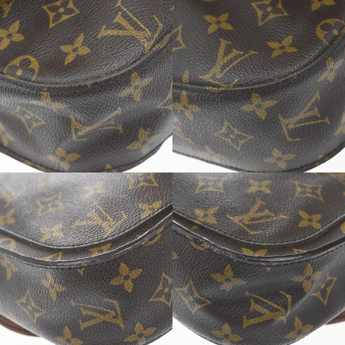 LOUIS VUITTON Saint Cloud GM Shoulder Bag Monogram Leather Brown M51242 34EG346