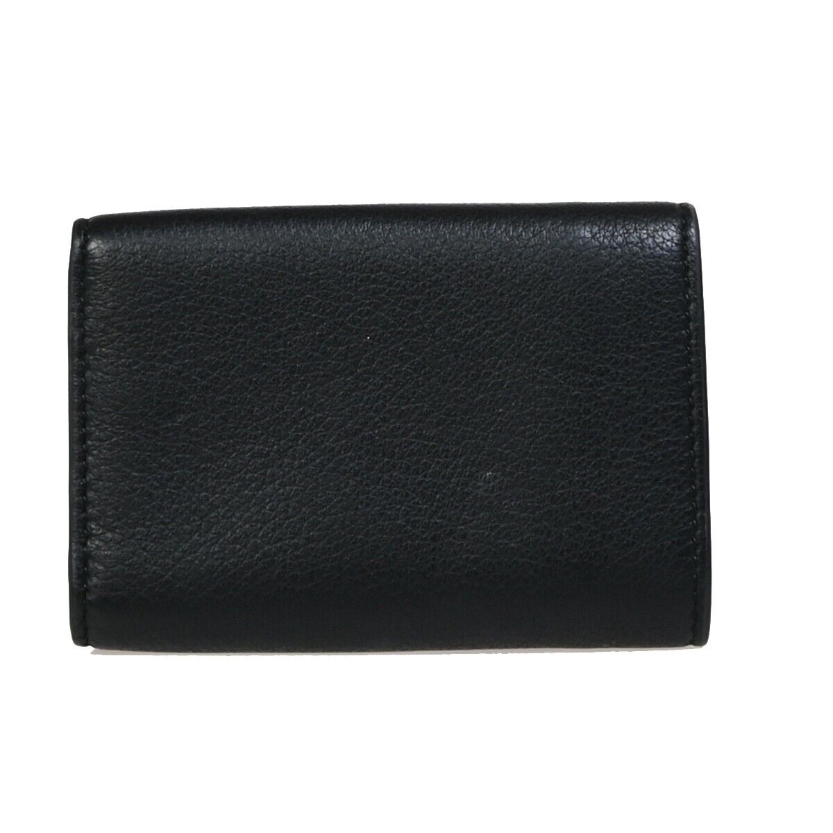 BALENCIAGA Logo Trifold Mini Paper Wallet Leather Black Italy 62KA374