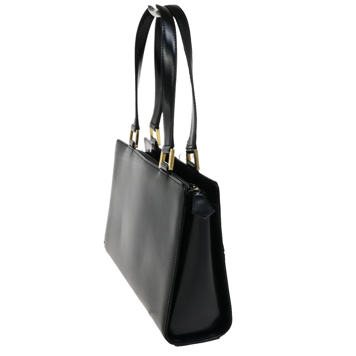 YVES SAINT LAURENT YSL Logo Shoulder Bag Leather Black Gold GHW 39YG825