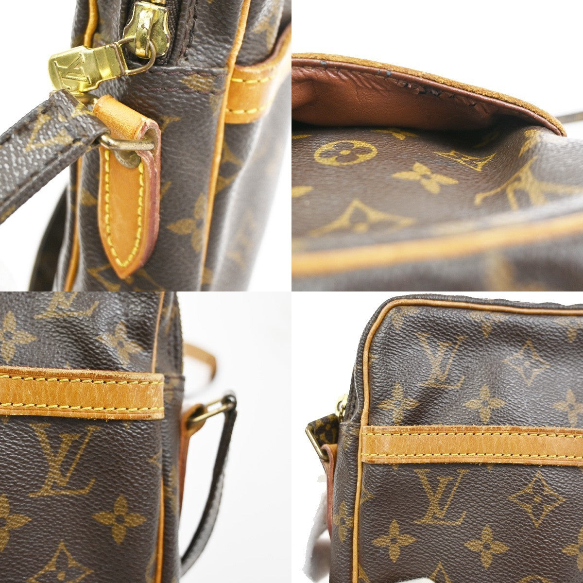 LOUIS VUITTON Danube Shoulder Bag Monogram Leather Brown France M45266 39CA956