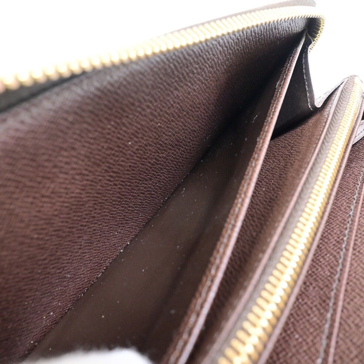 LOUIS VUITTON Zippy Wallet Long Bifold Purse Damier Leather Brown N60015 71EB896