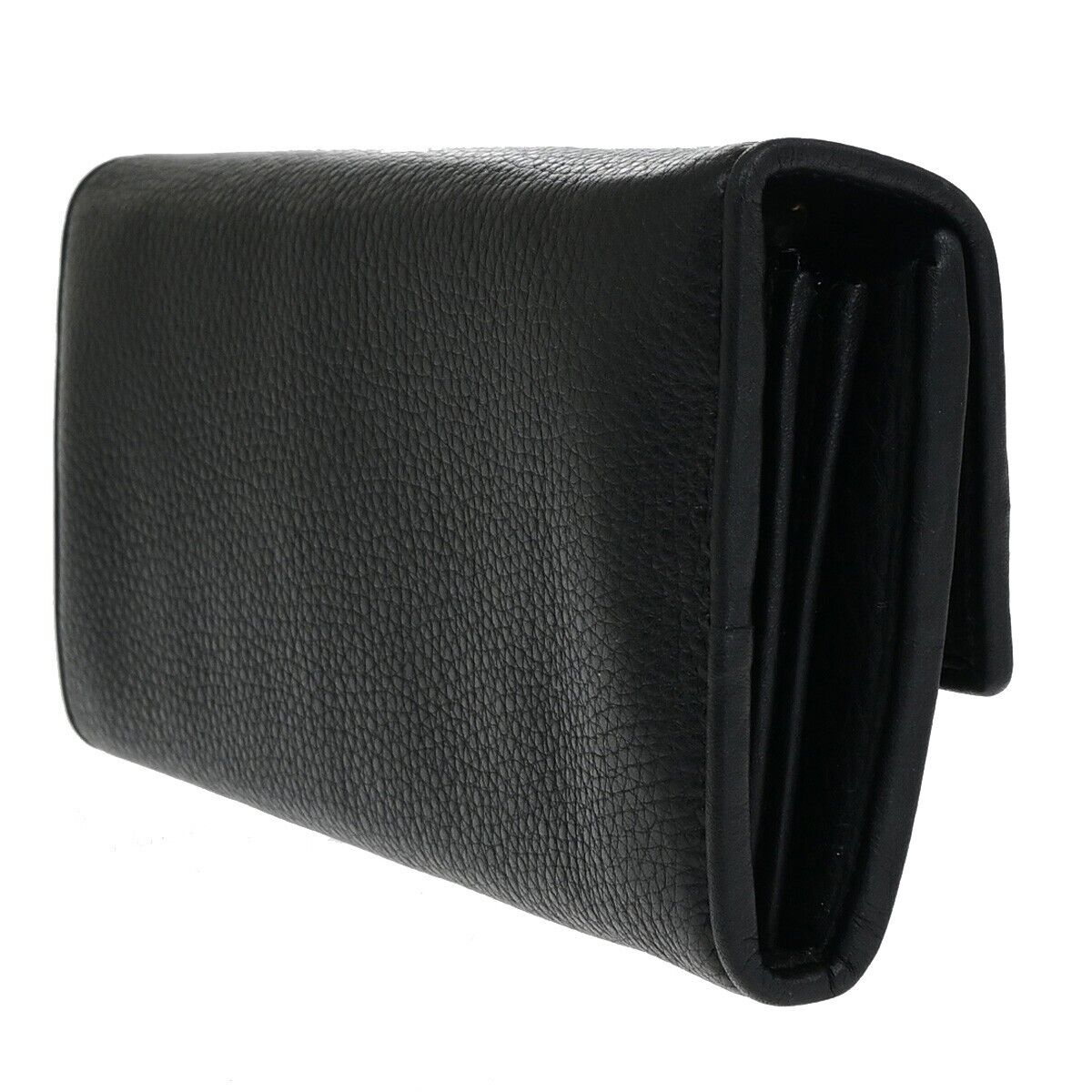 GUCCI GG Logo Bifold Long Wallet Leather Black Made in Italy 65EC001
