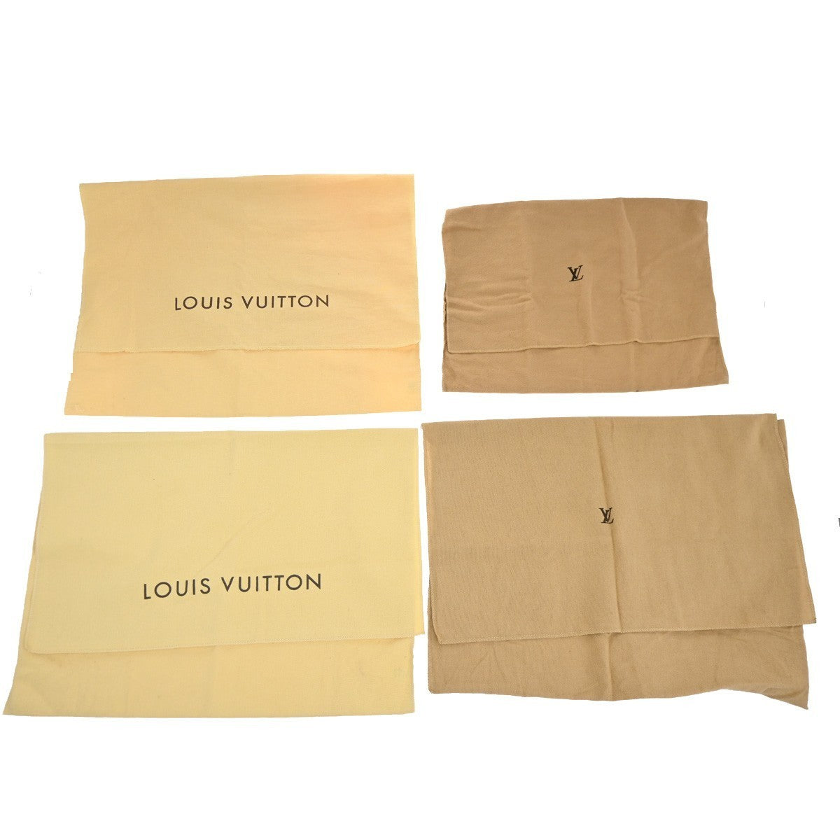 LOUIS VUITTON Logo 20 Set Drawstring Dust Bag Canvas Cotton Beige Brown 63EG383
